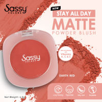 Sassy Colors Stay All Day Matte Powder Blush Makeup Long Lasting Buildable Pigmented Infused with Vitamin AC & E