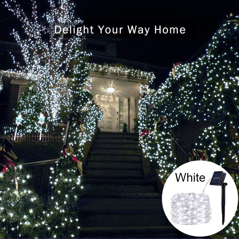 ColorrgbSolar 8 Lighting Modes Fairy Lights Outdoor Waterproof Solar String Lights ​for Garden Patio Yard Party Decoration