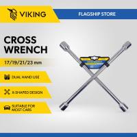 Viking Cross Wrench 17-19-21-23 - Lug / Tire Iron / Car / Wheel Emergency Roadside Tire Change Repair or Replacement Tool