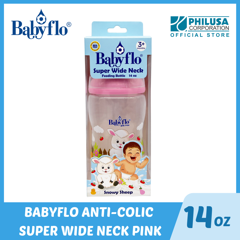 Babyflo Super Wide Neck 14oz PINK