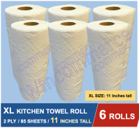 6 BIG ROLLS Kitchen Towel Tissue Roll 2 ply 170 sheets VIRGIN PULP Kitchen Tissue Roll Long Paper Towel