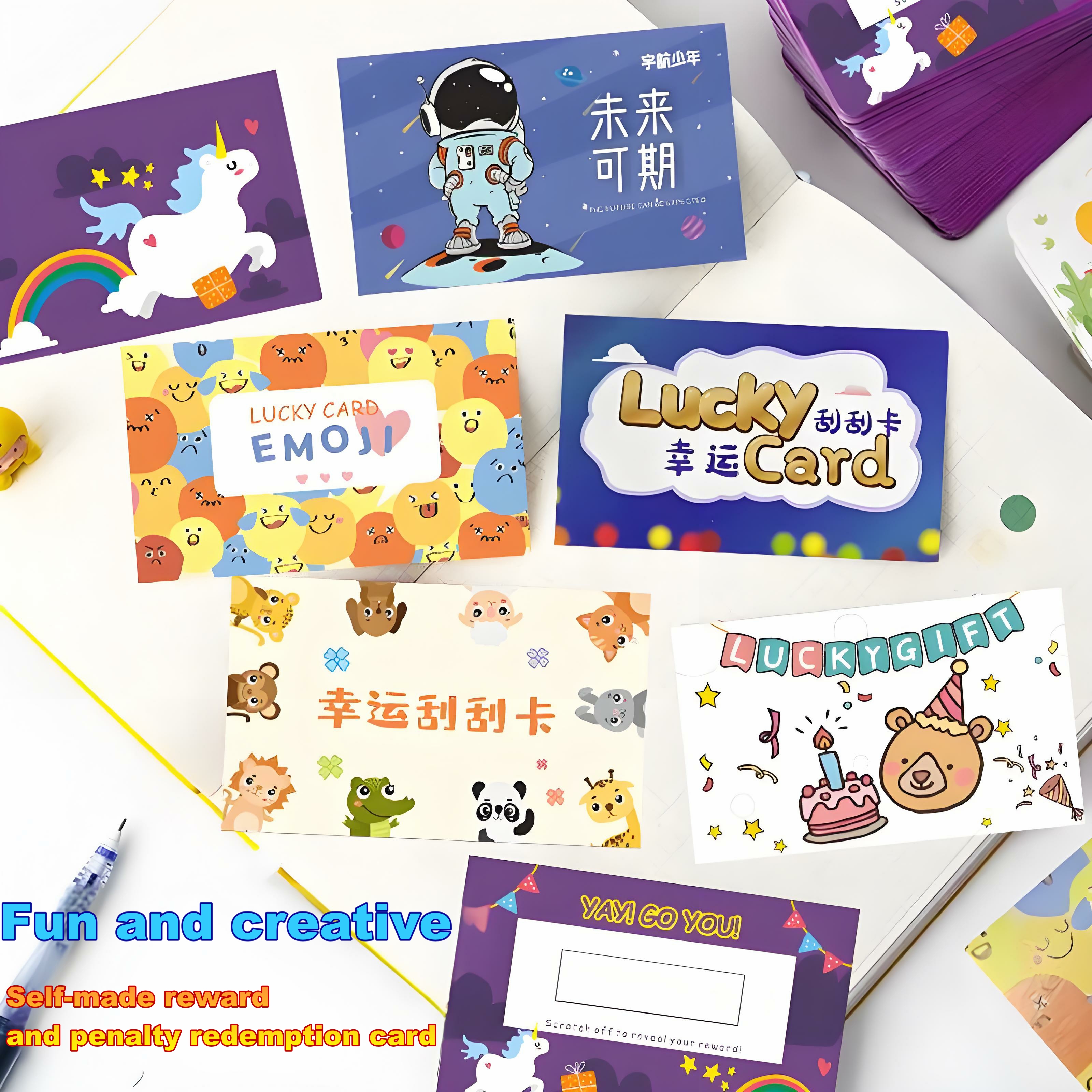 10pcs teacher reward scratch card diy coating homemade creative lucky scratch lottery card student children