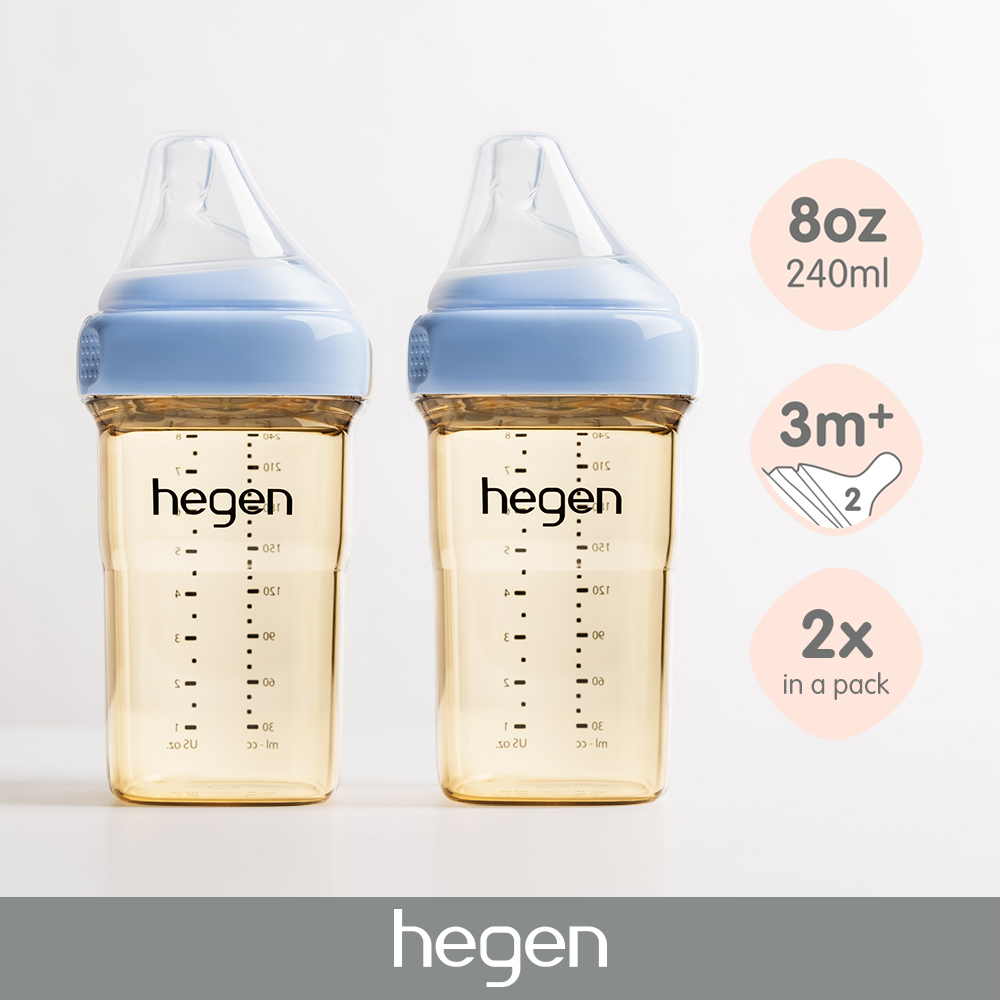 Hegen 8oz Feeding Bottle 2-pack Blue