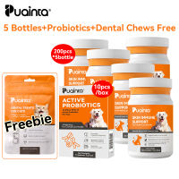 PUAINTA Upgraded  2-IN-1 Dogs&Cats Skin & Immune Support Vitamin Tablets for Skin Allergy Itch Relief Boosts Immune System Hair Health Pet Care 200pcs/Bottle