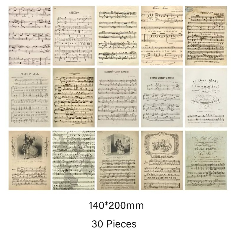 30pcs/pack Vintage material paper Vintage inspiration series DIY hand tent backing material paper