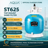 Fiberglass Sand Filter Tank Pool Pump System with 5 Micron Filtration Easy Backwash 6-Way Valve Heavy Duty Aqua Brand