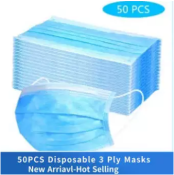 50PCS Disposable NON-WOOVEN Face Mask 3PLY Thick Mask