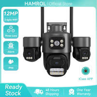 Hamrol 4K 8MP WiFi PTZ Camera Dual Lens With Dual Screen IP Camera Ai Auto Tracking Human Detection Outdoor Wireless CCTV Security Camera iCsee APP