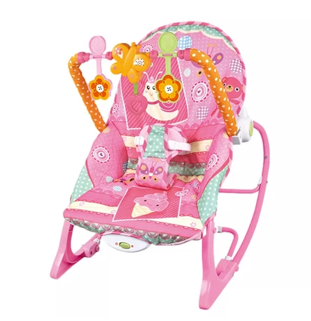 Baby Electric Cradle Swing For Newborn Metal Rocking Chair with Light Music Toddler Chair Cradle Bed