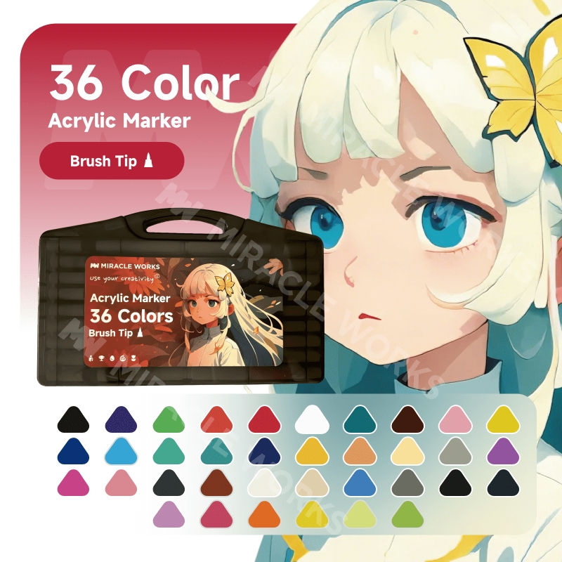 12/24/36/48/60/72/96/120 Colors Dual-Tip Acrylic Marker Pen Set Double Head Acrylic Pens