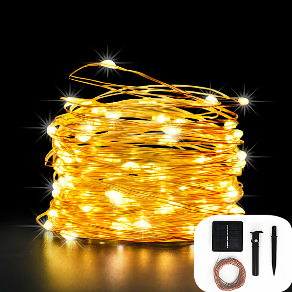 Solar christmas light outdoor waterproof Led String Lights 7M 12M 17M 22M 32M Garland Festoon Led Lights Waterproof Wedding Party Brithday Decoration fairy lamp for Home Garden