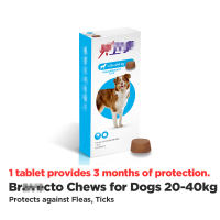 BRAVE-CTO Anti Tick Flea Mange and Deworming Chewables for Dogs 1Tablet