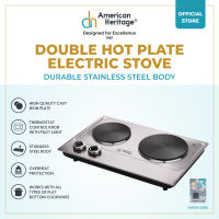American Heritage Stainless Steel Body Double Hot Plate Electric Stove AHESS-6280