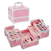 Kids Makeup Kit for Girl Washable Makeup Set Toy with Real Cosmetic Box Pretend Play Makeup Beauty Set Toys for Girl