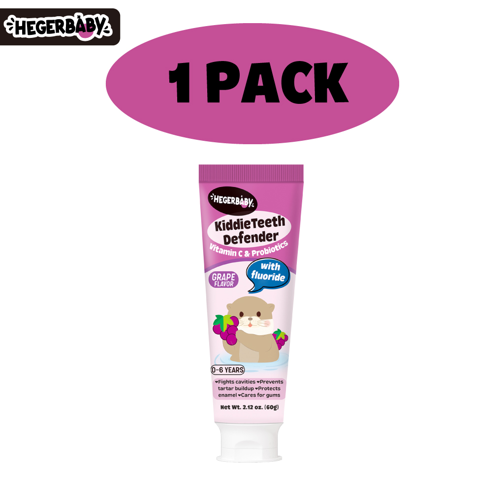 Hegerbaby Kiddieteeth Defender Toothpaste - Grape Flavor Kids Fluoride Whitening Milk Teeth 60g