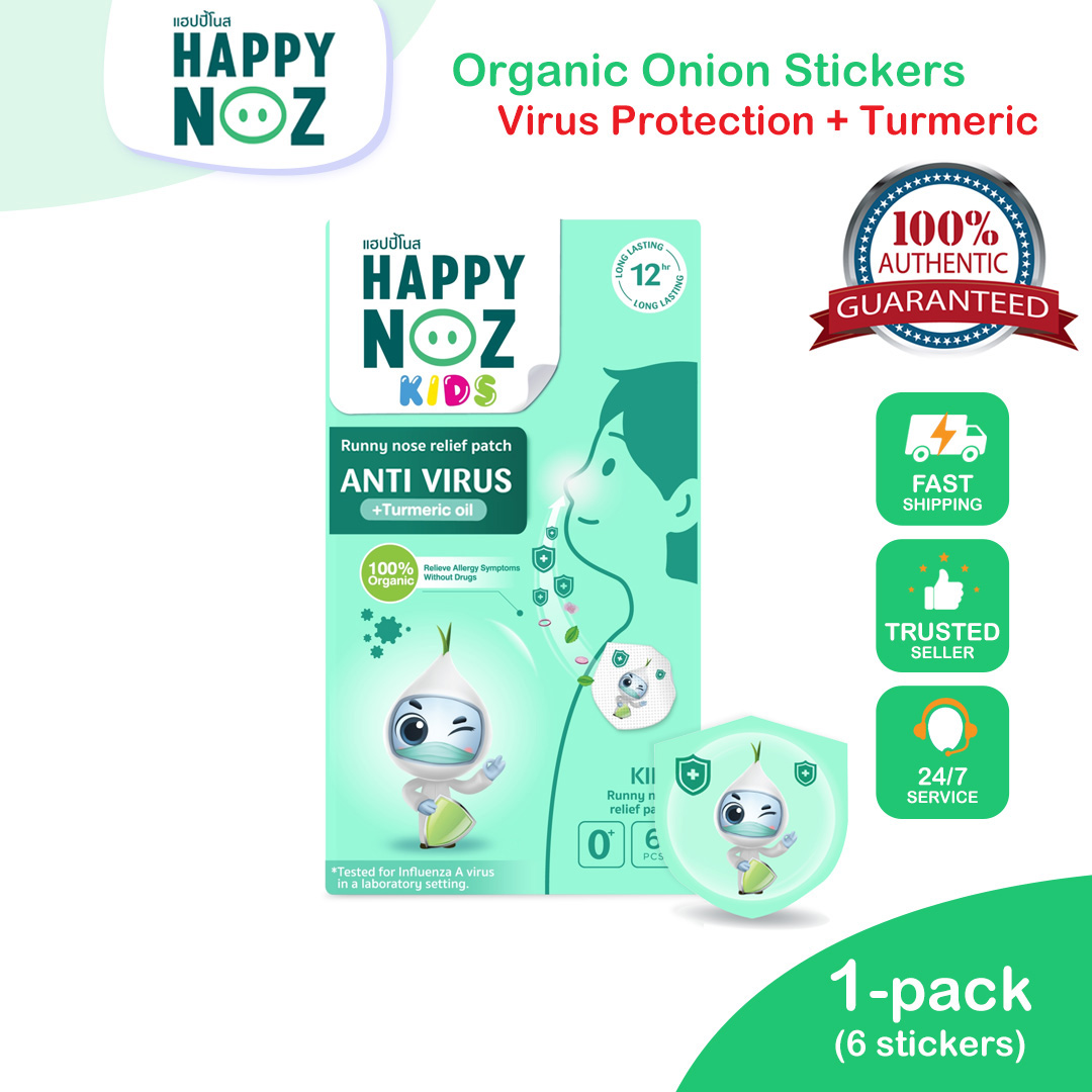 Happy Noz Virus w/ Turmeric 100% Organic Onion Sticker for Babies - Green Box -Viral infection / Boost Immunity