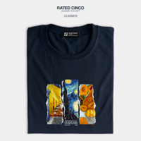 Rated Cinco Classics | Starry Night x Sunflowers x Cafe Terrace | Van Gogh Inspired Cotton Tshirt Unisex Crewneck Shirts