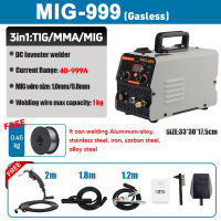 MIG Welding Machine Inverter Portable MIG/MMA/TIG 3IN1 Welding Machine MIG-999 220V High Quality Home Digital Display IGBT Technology Electric Welding Machine set Power tools Welding Tools