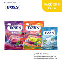 Foxs Candy Crystal Clear Fruits Assorted Candy Pack of 3