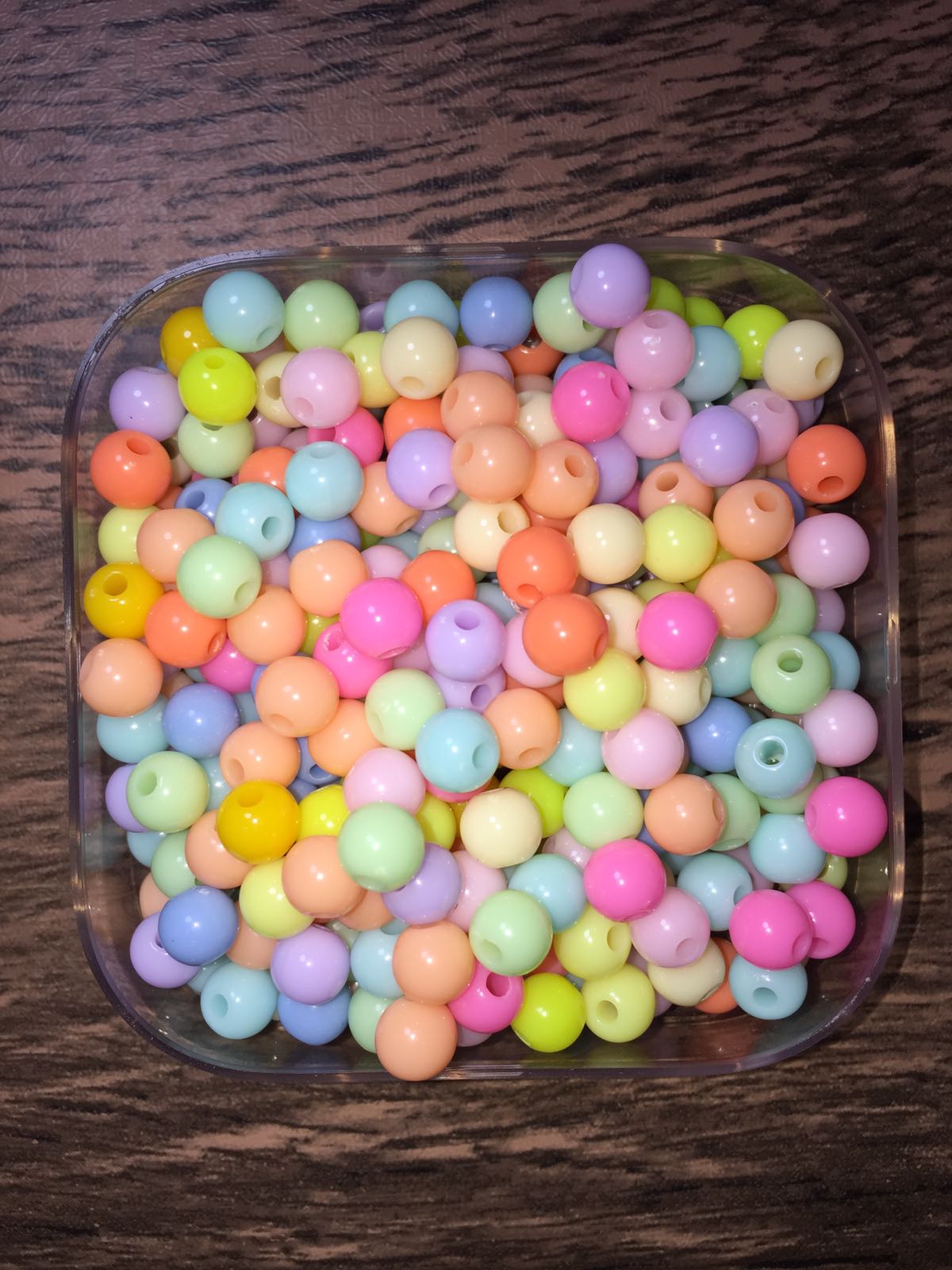 100PCS DIY 6mm Round Bead Matte Color Pastel Beads (RANDOM COLORS)
