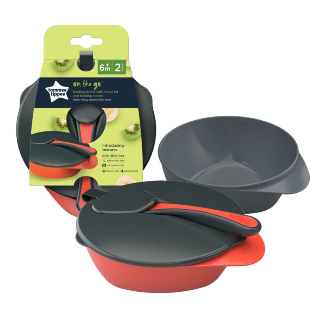 Tommee Tippee Easy Scoop Feeding Bowls w/ Lid Spoon (2 Bowls)