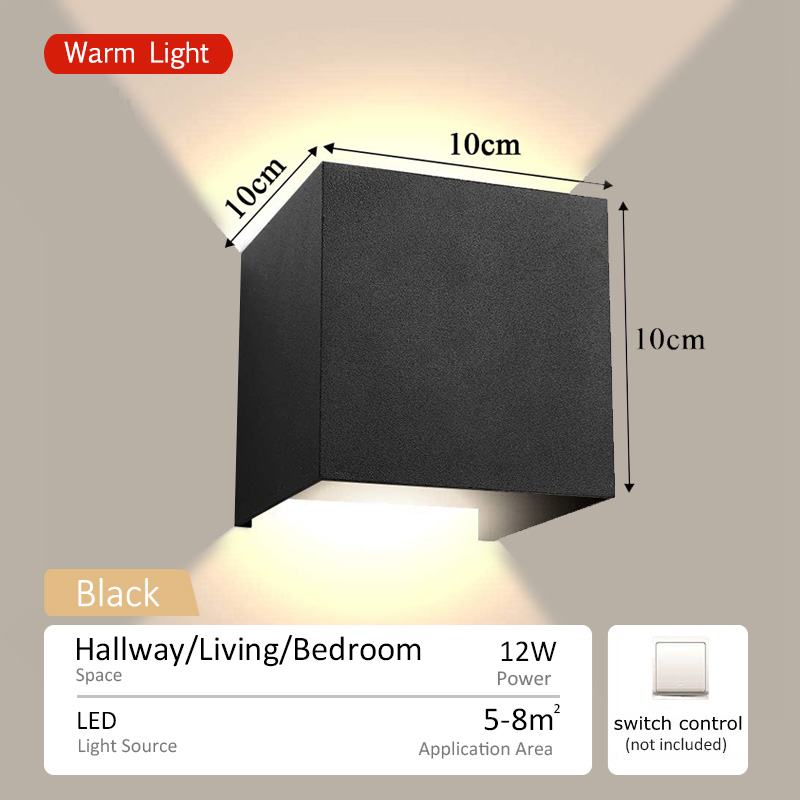 IP65 Led Waterproof Outdoor Wall Lamp Double Head Up and Down Luminous Wall Light Aisle Spot Lights