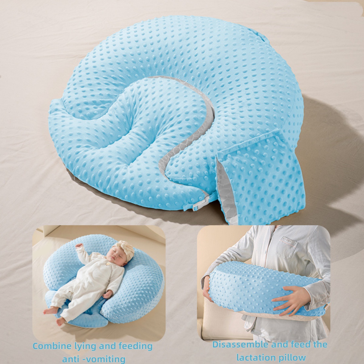 baby pillow set newborn tummy time pillow for baby anti spitting milk pillow nursing feeding pillow