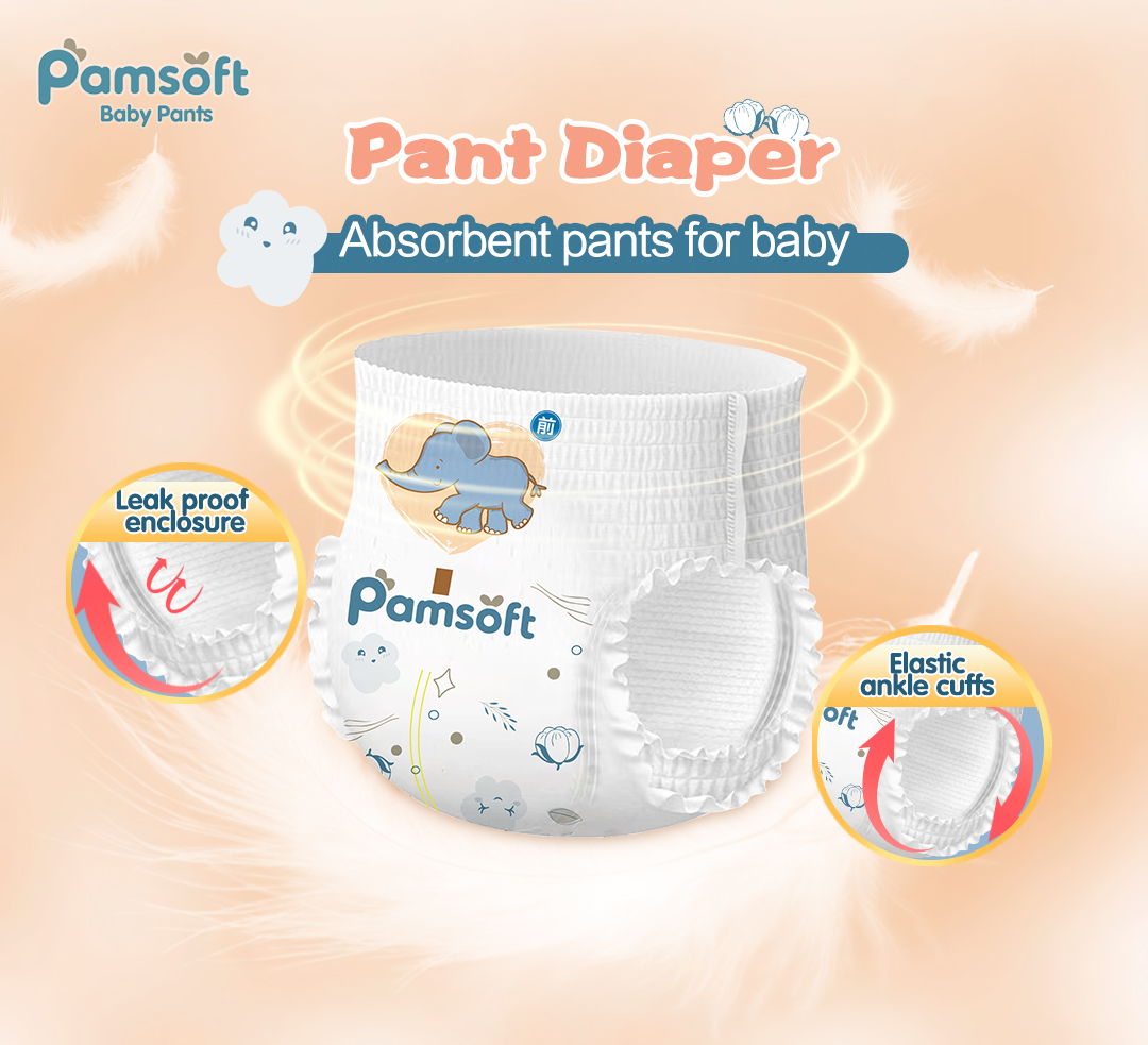 【Pant L 50pcs】PAMSOFT Pull-Up Pants Disposable Diaper for Babies