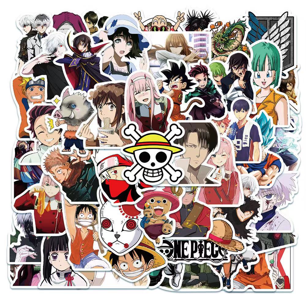 xs385-50 pcs One Piece/Dragon Ball/Naruto/Demon Slayer Collection Graffiti Waterproof Sticker