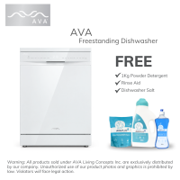AVA Smart Dishwasher Freestanding 15 sets 3 Baskets Capacity 5 Spray Arms FREE consumables