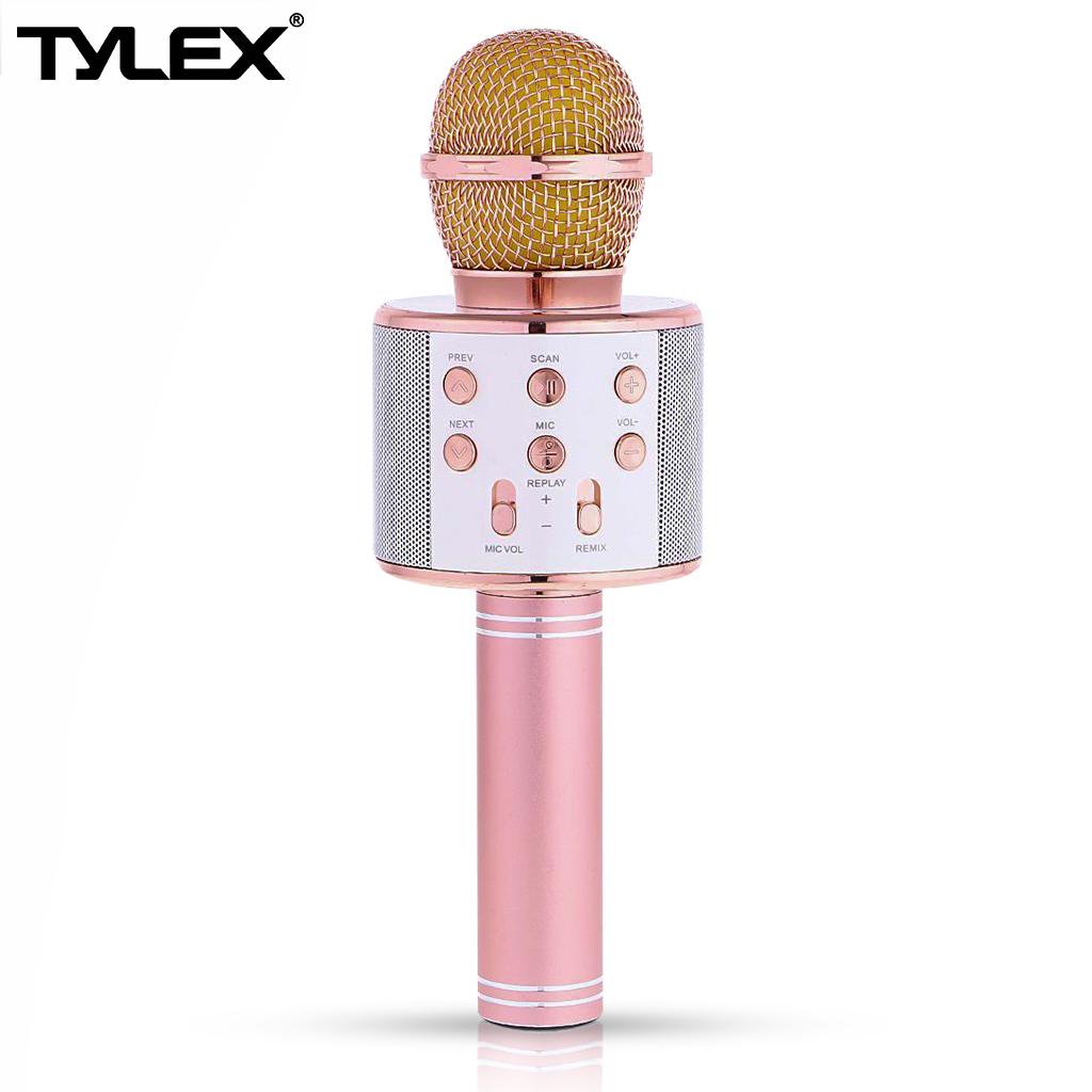 Tylex TY-858 Wireless Portable Handheld Bluetooth Microphone for Android & iOS (Rose Gold)