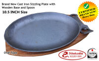 oval sizzling plate with wooden base  10.5 inches Brand New Shokudo