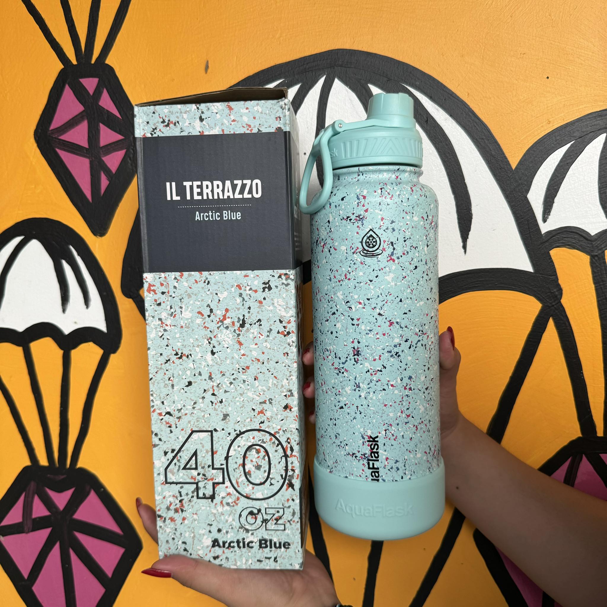 AQUAFLASK (18oz/22oz/32oz/40oz) IL Terrazzo Limited Edition Vacuum Insulated Stainless Steel Drinking Water Bottle
