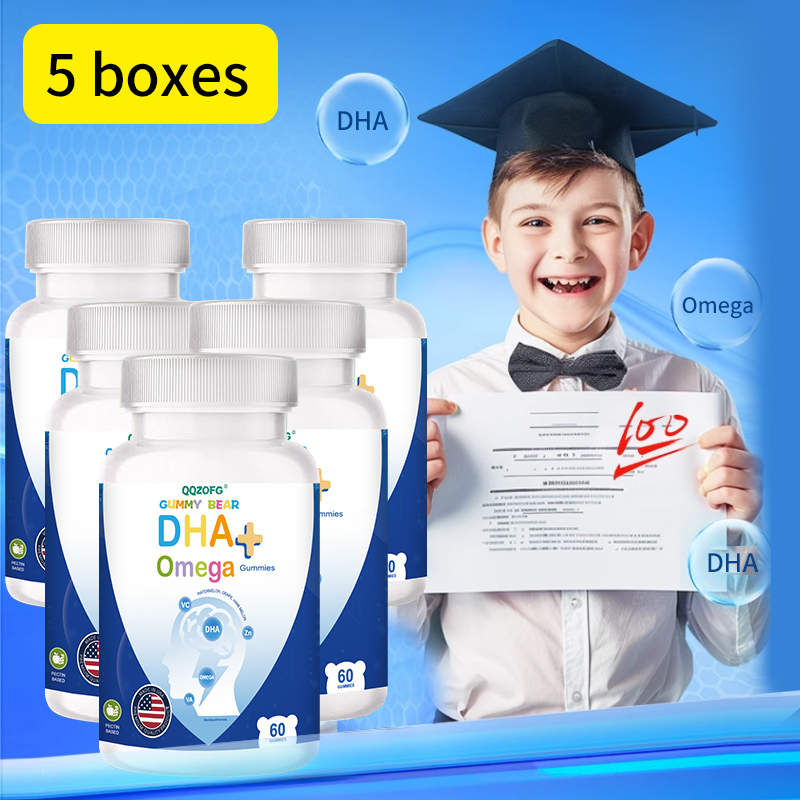 DHA + Omega 3 Gummies - Essential Vitamins for Kids Brain and Eye Development
