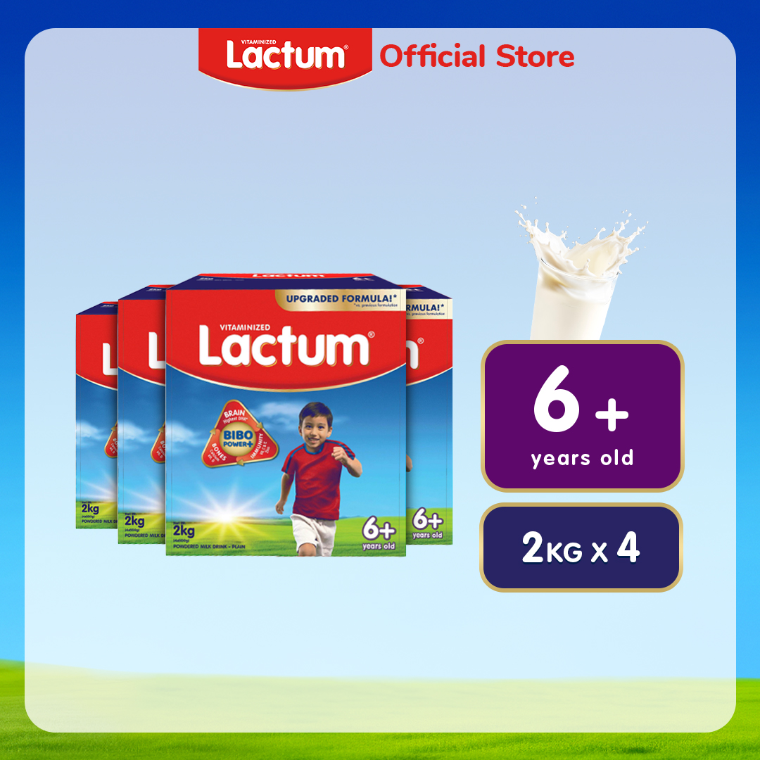 Lactum 6+ Plain Powdered Milk Drink for Children / Kids 6 Years Old and Above 8kg (2kg x 4)