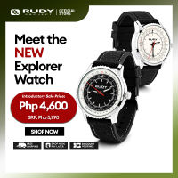 Rudy Project Explorer Watch – Premium Multi-function Sports Watch | High-Performance Timepiece Wristwatch Silicone Strap - Unisex | Black White Face Dial Watches for Men and Women