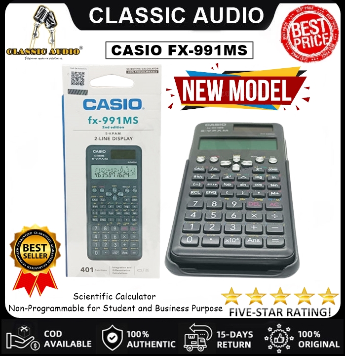 CASIO FX-991MS Scientific Calculator Non-Programmable for Students and Business Purpose |High Performance |Classic Audio (Original)
