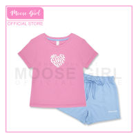 Moose Girl Blouse with Short Terno Set with Print Magenta Plum and Icy Lilac (GBSS 608 9157 LP)