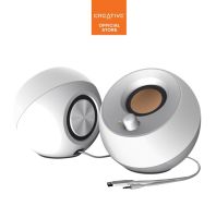 Creative Pebble (MF1680) 2.0 USB-Powered Desktop Speakers White Black with Far-Field Drivers and Passive Radiators for Pcs and Laptops