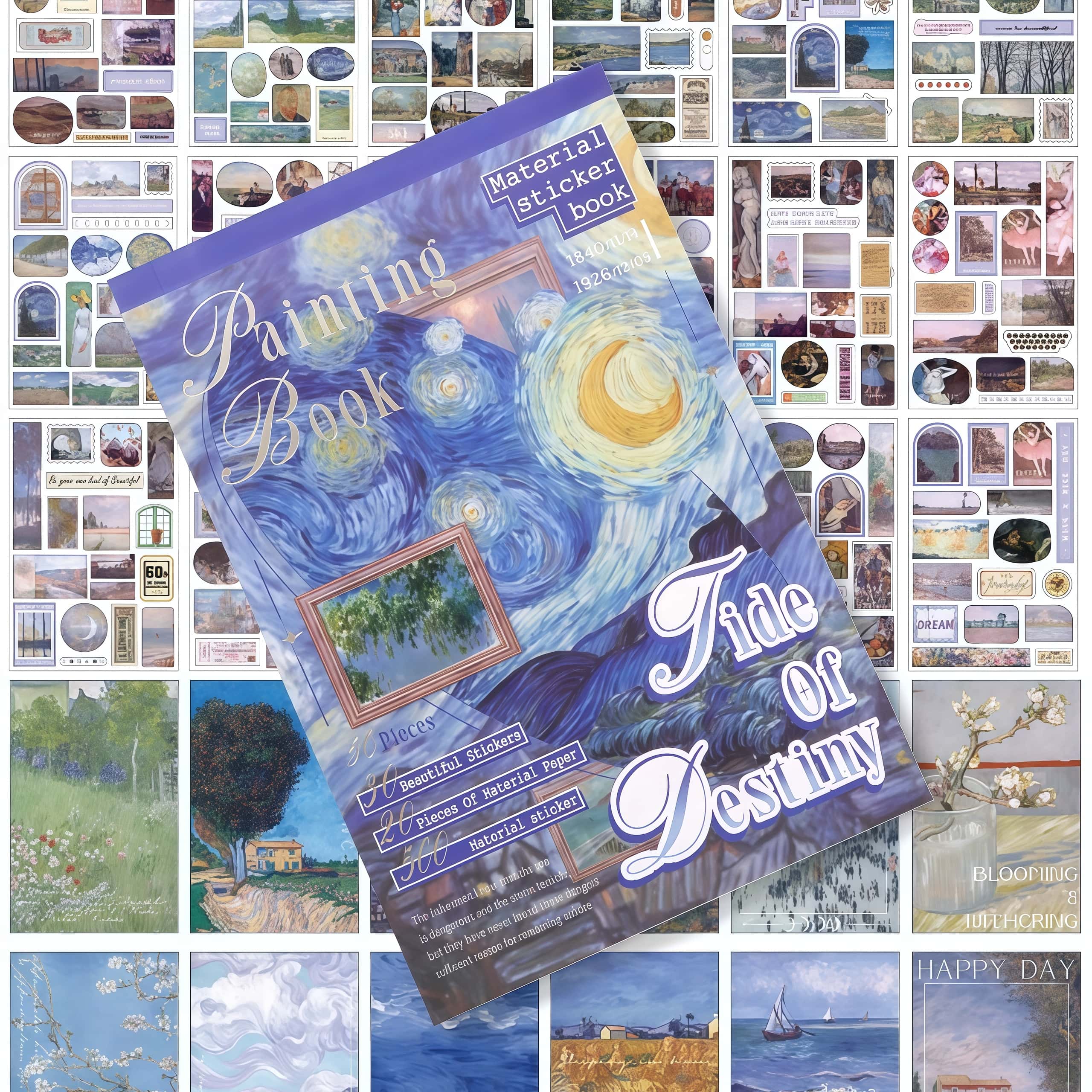 European Classical Style Sticker Book 50 Sheet High-Quality DIY Accounting Material Stickers