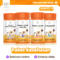 CASSIEL PET Probiotics Multivitamin Vitamins Calcium For Jiont Digestive Hair & Skin For Dogs & Cats