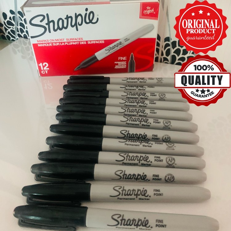 SHARPIE Permanent Marker Fine Point Black SOLD PER DOZEN (12PCS)