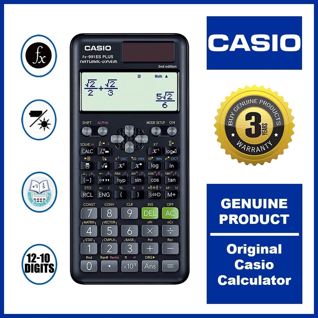 【2025 Original】Scientific Calculator CASIO FX-991ES Plus FX-82MS Solar Portable Rechargeable Calculator Latest Generation Contains 417 Functions Formula Students Engineer Examinations