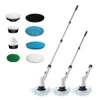 KEROMEE Electric Spin Scrubber Cordless Cleaning Brush with Long Handle Adjustable Angle Bathroom Tile Shower Cleaner for Floor Kitchen Car & Home Deep Cleaning panglinis banyo