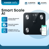 Anker eufy Smart Scale A1 with Bluetooth Body Fat Scale Wireless Digital Bathroom Scale 12 Measurements Weight/Body Fat/BMI Fitness Body Composition Analysis Black lbs/kg.