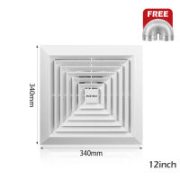 MEEVIDA 6/8/10/12inch Exhaust Fan Ceiling Exhaust Fan Wall Mounted Strong Wind Mute Ventilation Fan For Kitchen Room