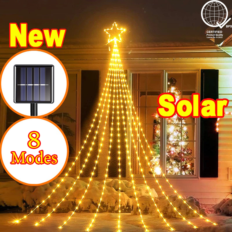 LED Waterproof Solar Waterfall lights 8 Modes Outdoor Garden Light Wedding Christmas Party Festival Decor Lights