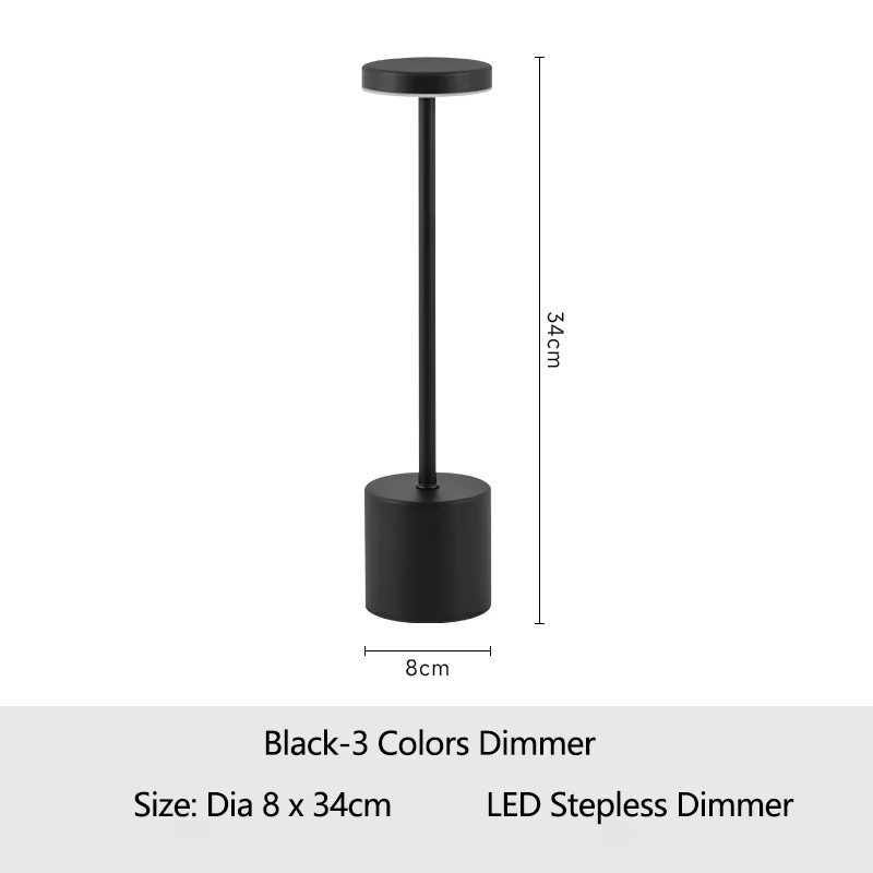 Arkady Cordless Table Lamp Rechargeable 5000mAh Battery Powered Table Light 3 Color Stepless Dimming Up to 20 Hours Usage Portable LED Desk Lamp for Restaurant/Bedroom/Bars/Home Patio Outdoor gift ideas christmas