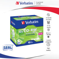 Verbatim CD-RW 700MB/ 8-12X/ 80min w/ Individual Jewel Case | 10 pcs per pack | Blank Media Player