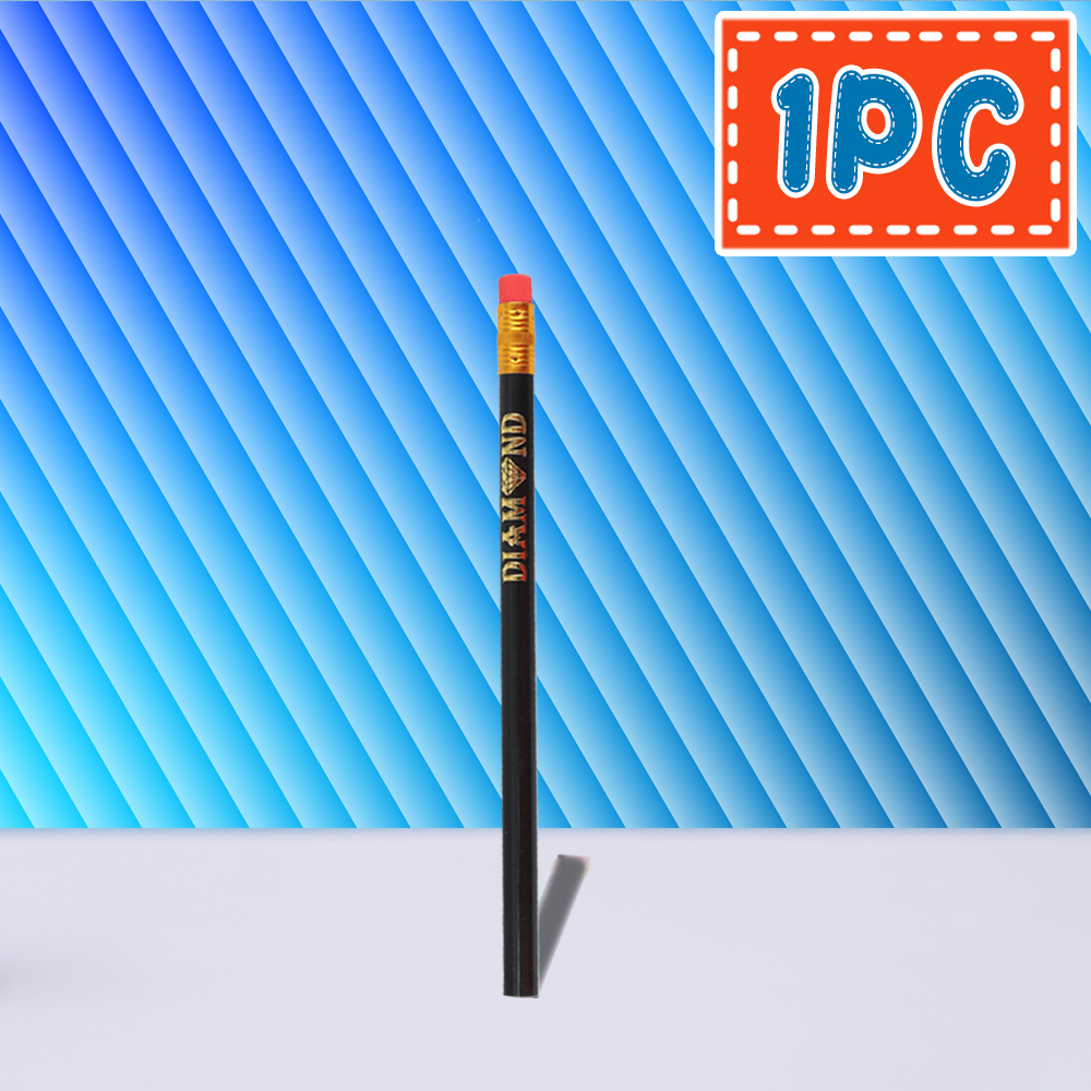 FCI Black School Pencils 1PC/2PCS | Pre-Sharpened Wood-Cased Graphite Pencils with Eraser for School Office Drawing & Everyday Writing